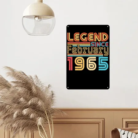 1965 February Legend Vintage Black Metal Poster Wall Art Decor Sign