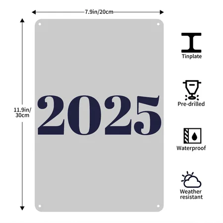 2025 Heather Gray Metal Poster Wall Art Decor Sign