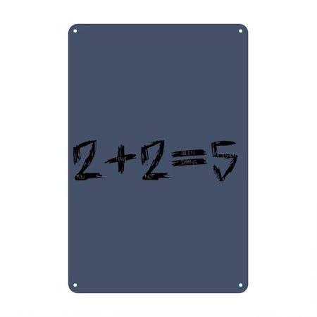 2+2＝5 Heather Navy Metal Poster Wall Art Decor Sign