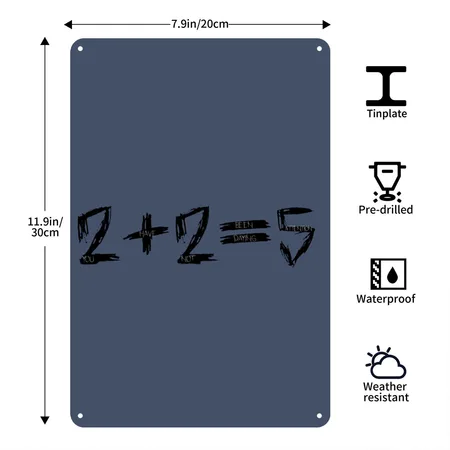 2+2＝5 Heather Navy Metal Poster Wall Art Decor Sign