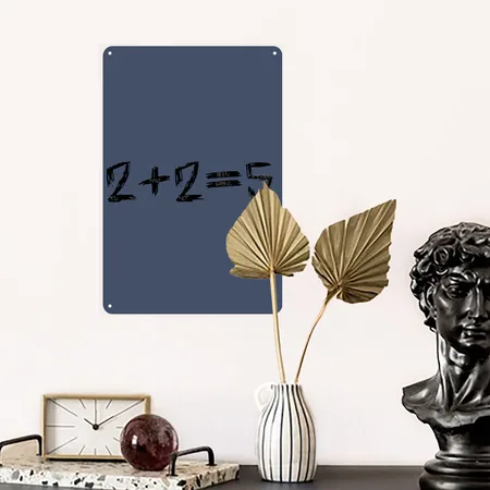2+2＝5 Heather Navy Metal Poster Wall Art Decor Sign