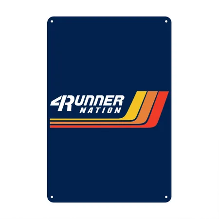 4runner Nation Vintage Racing Stripes Christmas Pr Navy Metal Poster Wall Art Decor Sign