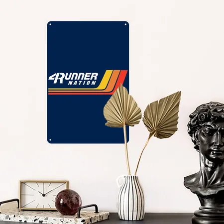 4runner Nation Vintage Racing Stripes Christmas Pr Navy Metal Poster Wall Art Decor Sign