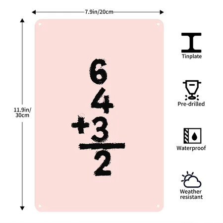 6 4 3 2 Double Play Blush Pink Metal Poster Wall Art Decor Sign