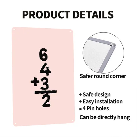 6 4 3 2 Double Play Blush Pink Metal Poster Wall Art Decor Sign