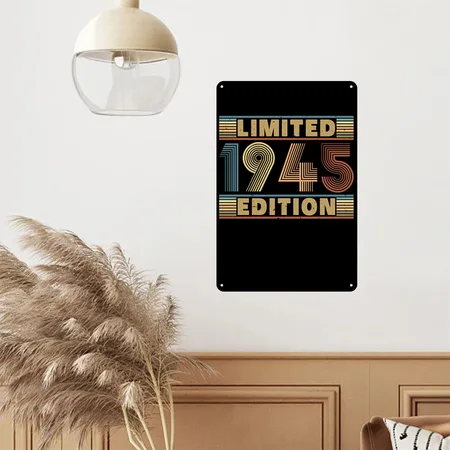 80 Years 1945 Vintage Retro Birthday Gift Black Metal Poster Wall Art Decor Sign