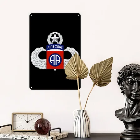 82nd Airborne Master Black Metal Poster Wall Art Decor Sign