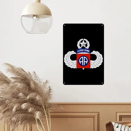 82nd Airborne Master Black Metal Poster Wall Art Decor Sign
