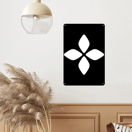 A Small Flower Black Metal Poster Wall Art Decor Sign