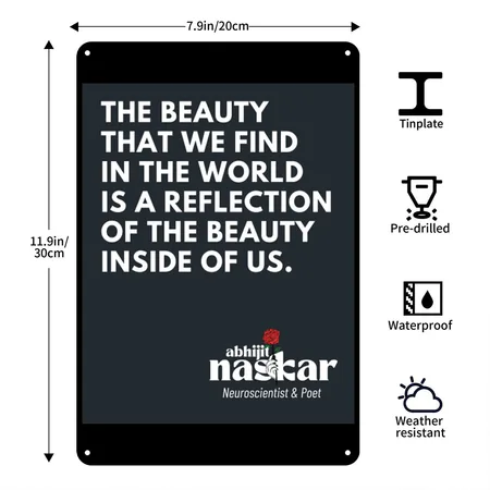 Abhijit Naskar - Inside Beauty Black Metal Poster Wall Art Decor Sign