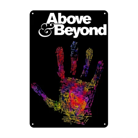 Above Beyond Black Metal Poster Wall Art Decor Sign