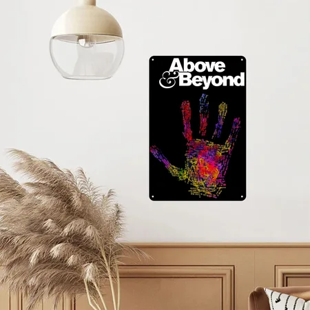 Above Beyond Black Metal Poster Wall Art Decor Sign