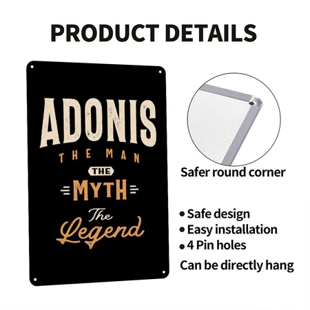 Adonis Personalized Name - Funny Adonis Black Metal Poster Wall Art Decor Sign