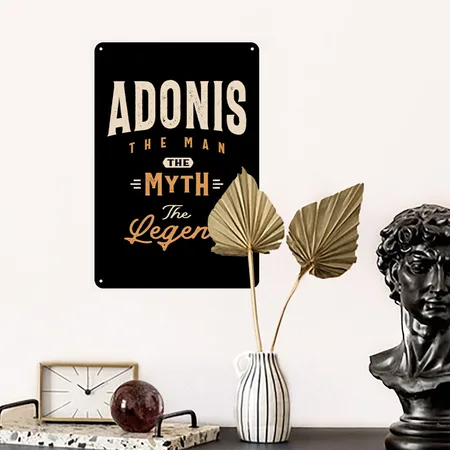 Adonis Personalized Name - Funny Adonis Black Metal Poster Wall Art Decor Sign