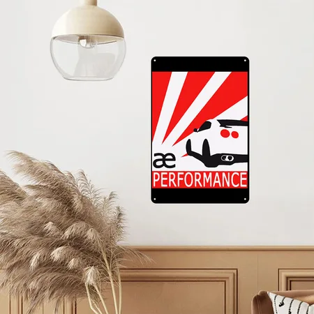 Ae Performance Black/white Metal Poster Wall Art Decor Sign