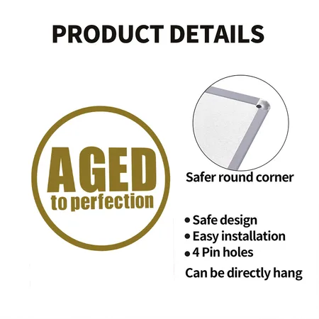Aged To Perfection White Metal Poster Wall Art Decor Sign