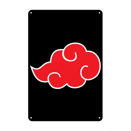 Akatsuki Cloud Black Metal Poster Wall Art Decor Sign