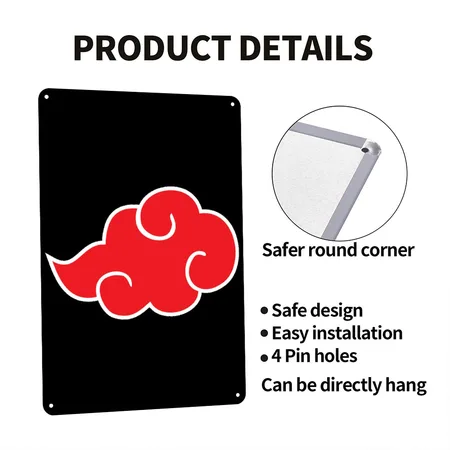 Akatsuki Cloud Black Metal Poster Wall Art Decor Sign