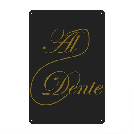 Al Dente Funny Noodle Pasta Spagheti Italy Italian Black/heather Gray Metal Poster Wall Art Decor Sign