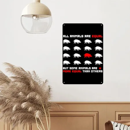 All Animals Are Equal 2 (dark) Black Metal Poster Wall Art Decor Sign