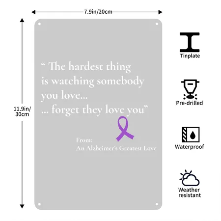 Alzheimer's For The Daughter Of A Dementia Patient Heather Gray Metal Poster Wall Art Decor Sign