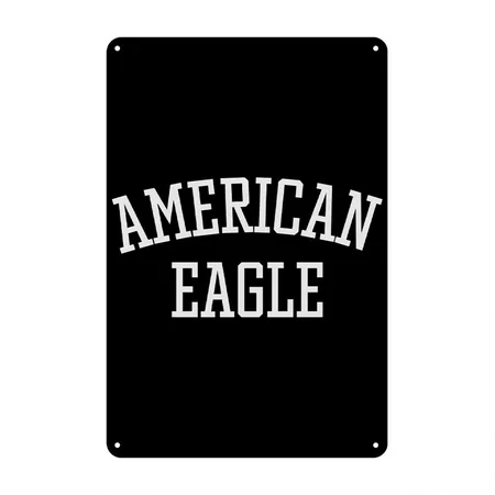 American Eagle Black/white Metal Poster Wall Art Decor Sign