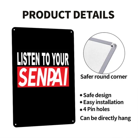 Anime Anime Merch Animes Anime Outfit Anime Black Metal Poster Wall Art Decor Sign