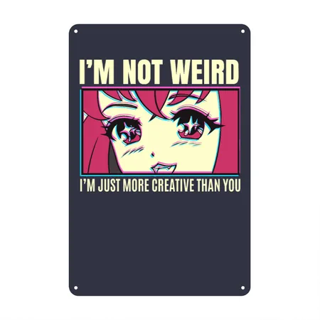 Anime Navy/heather Gray Metal Poster Wall Art Decor Sign