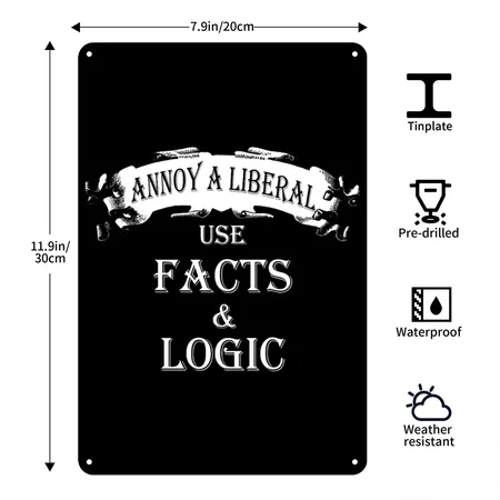 Anti Liberals - Annoy A Liberal Black Metal Poster Wall Art Decor Sign