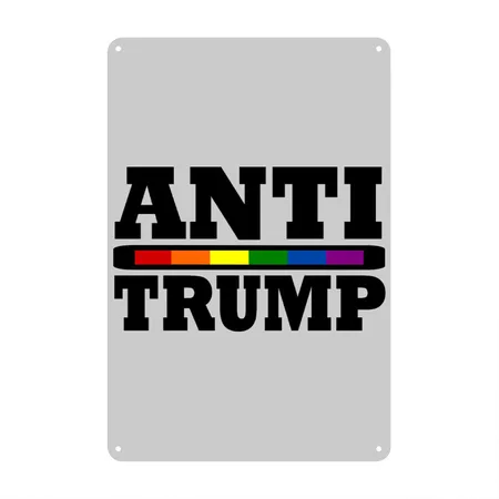 Anti Trump Heather Gray Metal Poster Wall Art Decor Sign