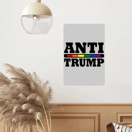 Anti Trump Heather Gray Metal Poster Wall Art Decor Sign