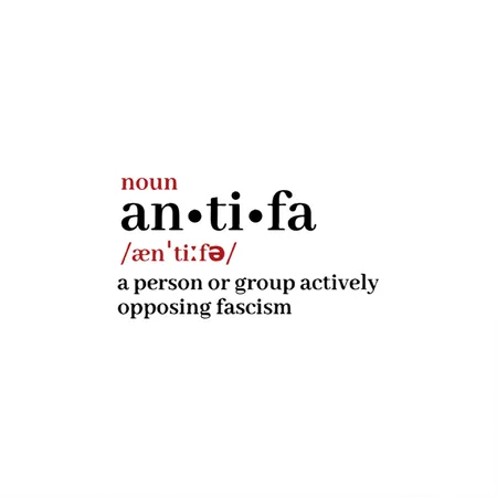 Antifa White/navy Metal Poster Wall Art Decor Sign
