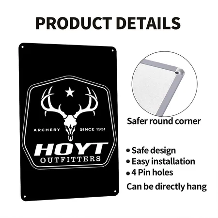 Archery Since 1931 Hoyt Outfitters Black Metal Poster Wall Art Decor Sign