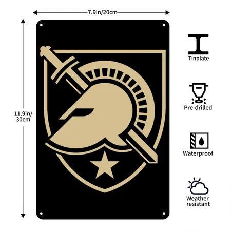 Army West Point Black Metal Poster Wall Art Decor Sign