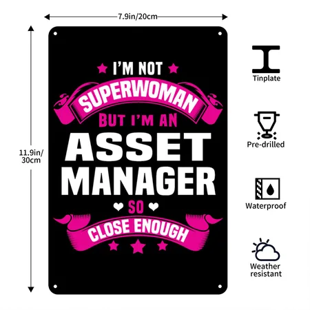Asset Manager Black Metal Poster Wall Art Decor Sign