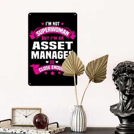 Asset Manager Black Metal Poster Wall Art Decor Sign