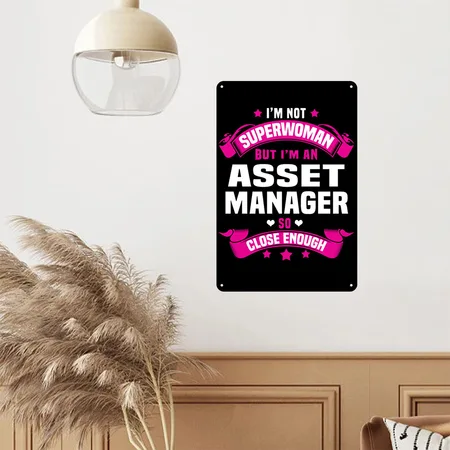 Asset Manager Black Metal Poster Wall Art Decor Sign