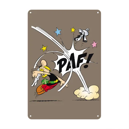 Asterix & Obelix Asterix Fist Faded Brown Metal Poster Wall Art Decor Sign