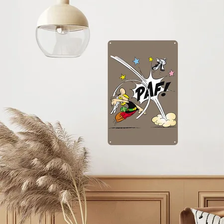 Asterix & Obelix Asterix Fist Faded Brown Metal Poster Wall Art Decor Sign