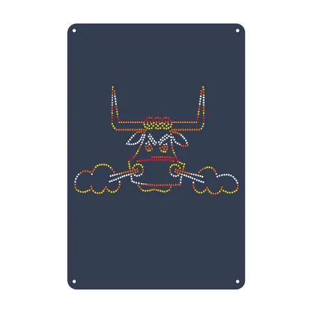 Astrodome Scoreboard Bull Vintage Navy/white Metal Poster Wall Art Decor Sign