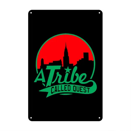 A_tribe_called_quest_green_red Black Metal Poster Wall Art Decor Sign
