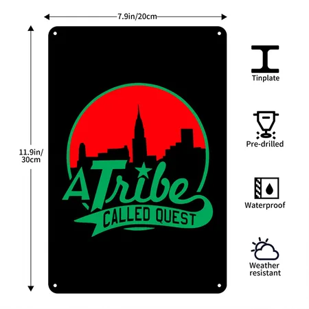 A_tribe_called_quest_green_red Black Metal Poster Wall Art Decor Sign