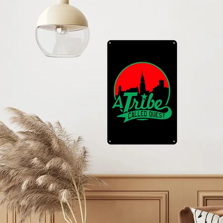 A_tribe_called_quest_green_red Black Metal Poster Wall Art Decor Sign