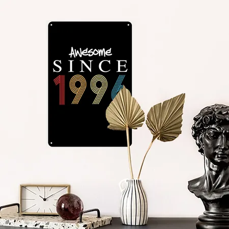Awesome Since 1996 Birthday 1996 Vintage 1996 Black/white Metal Poster Wall Art Decor Sign