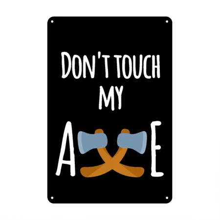 Axe Black Metal Poster Wall Art Decor Sign