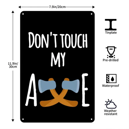 Axe Black Metal Poster Wall Art Decor Sign
