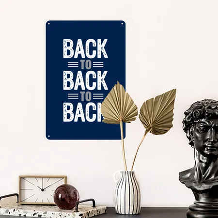 Back To Back To Back NY Baseball Navy Metal Poster Wall Art Decor Sign