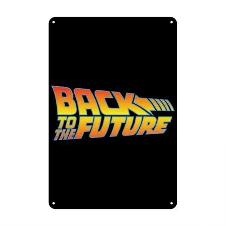 Back To The Future Logo Black Metal Poster Wall Art Decor Sign