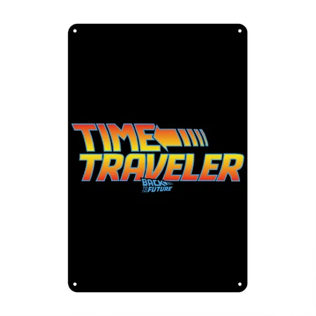 Back To The Future Time Traveler Black Metal Poster Wall Art Decor Sign