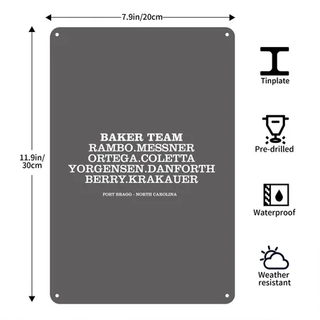 Baker Team - John Rambo Charcoal Grey Metal Poster Wall Art Decor Sign